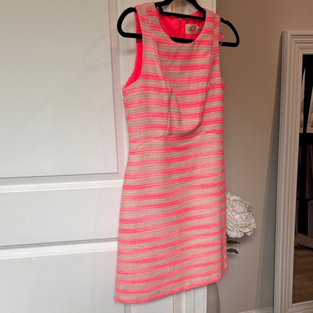 Eliza J Vibrant Pink and Cream Dress Size 2